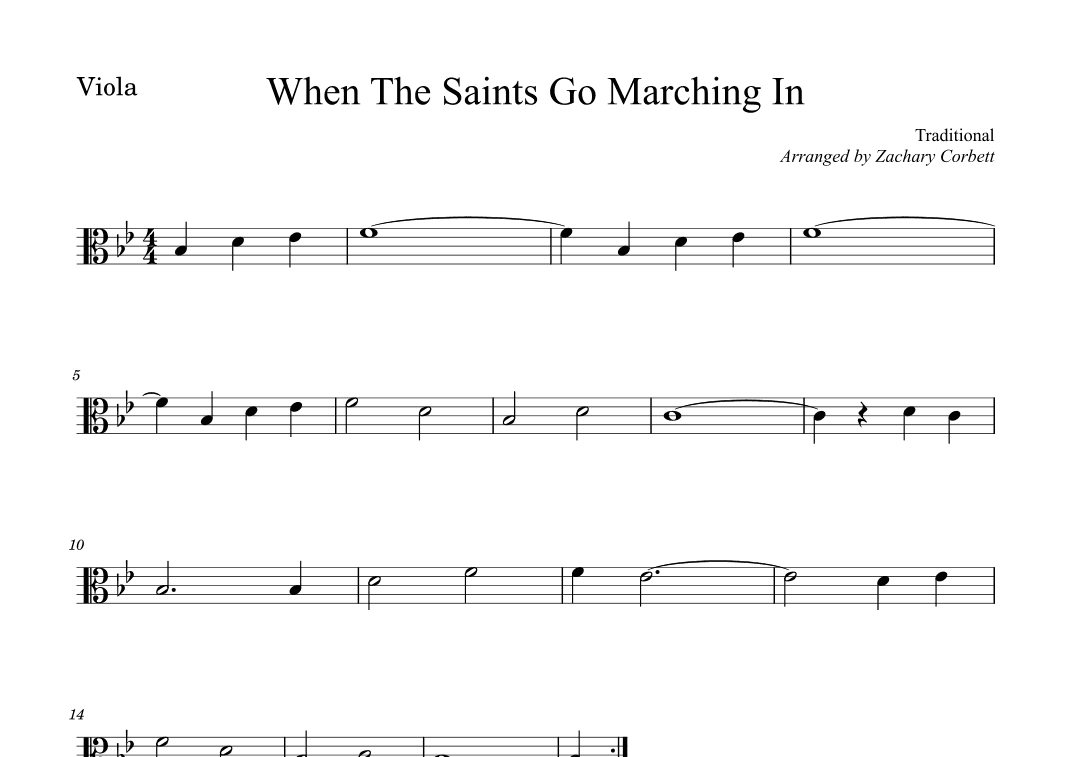 When The Saints Go Marching In (arr. Zachary Corbett)