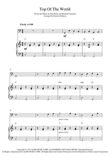 Top Of The World (arr. Kaiserin Rebecca)