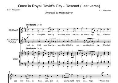 Once in Royal David's City - Descant - Final Verse - Choir and Organ (arr. Martin Dover)