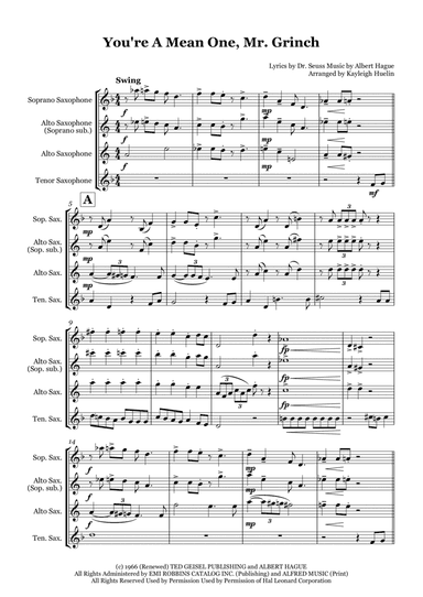 You're A Mean One, Mr. Grinch (arr. Kayleigh Huelin)