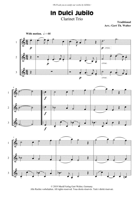 In Dulci Jubilo (arr. Gert Th. Walter)