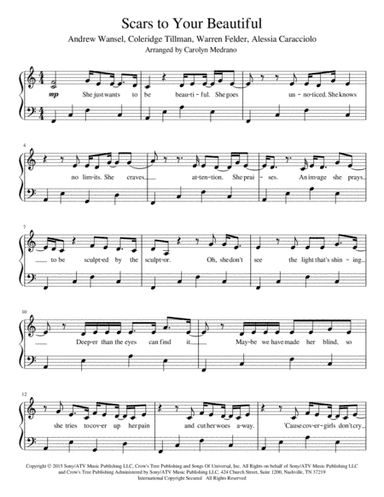Scars To Your Beautiful (arr. Carolyn Medrano)