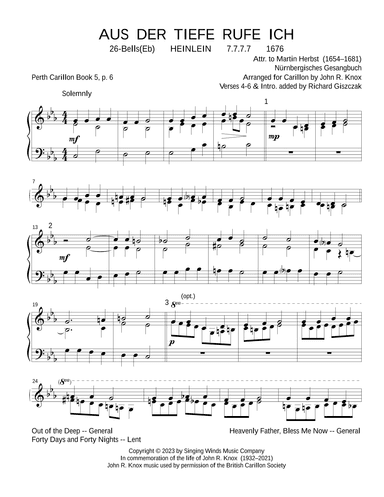 26B. AUS DER TIEFE RUFE ICH (arr. John R. Knox & Richard Giszczak)
