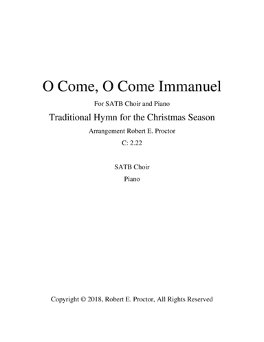 O Come O Come Immanuel -SATB with piano accompaniment (arr. Robert E. Proctor)