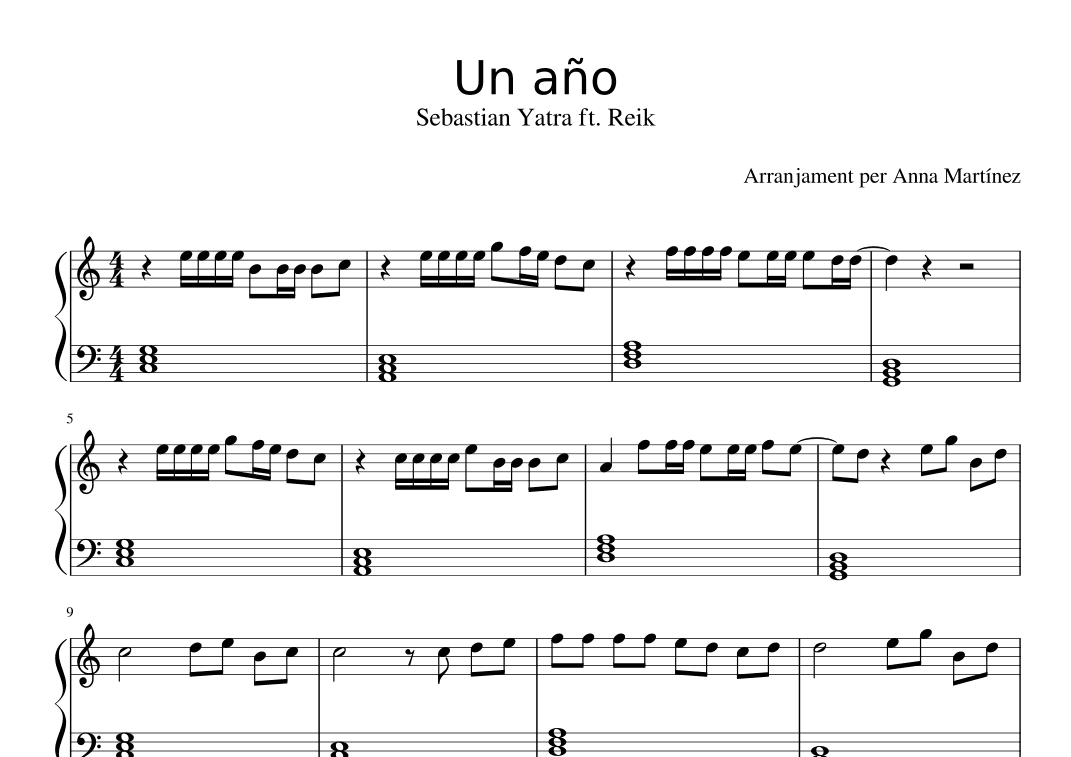 Un Ano (arr. Anna Martínez Massó)