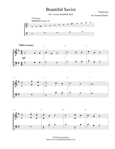 Beautiful Savior (Crusader's Hymn) - for 3-octave handbell choir (arr. Samuel Stokes)