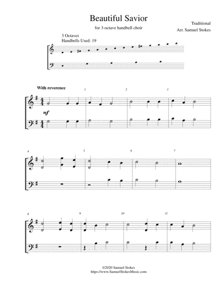 Beautiful Savior (Crusader's Hymn) - for 3-octave handbell choir (arr. Samuel Stokes)