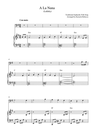 A La Nana (Lullaby) (bassoon solo and piano accompaniment) (arr. Kaiserin Rebecca)