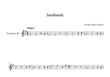 Sarabande - George Frideric Handel (Trumpet) (arr. Digital Book Music)