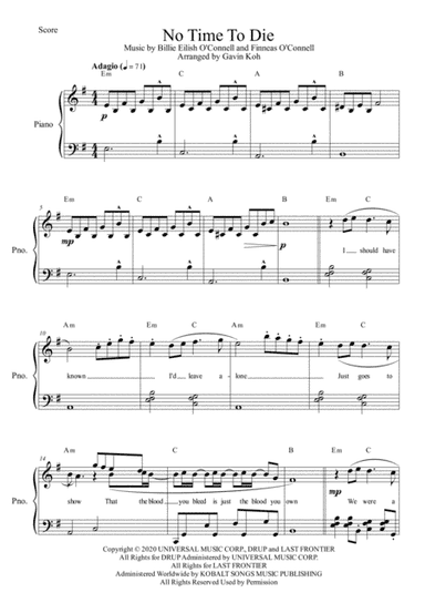 No Time To Die (arr. GamesWarp Studios)