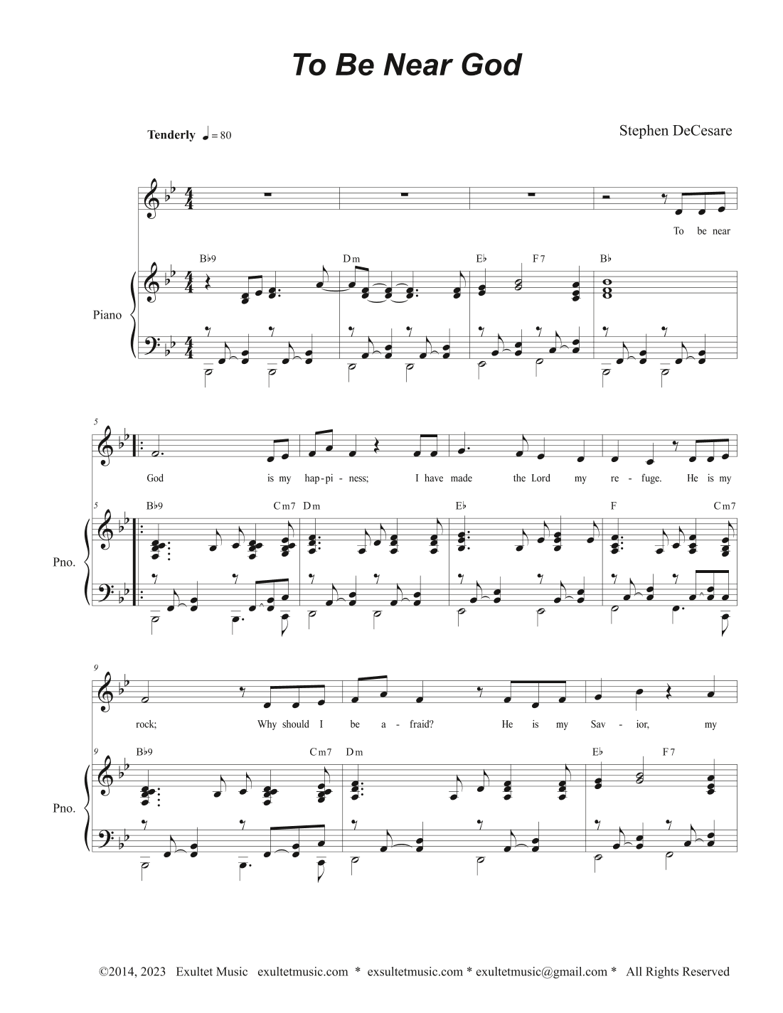 To Be Near God (Vocal solo)