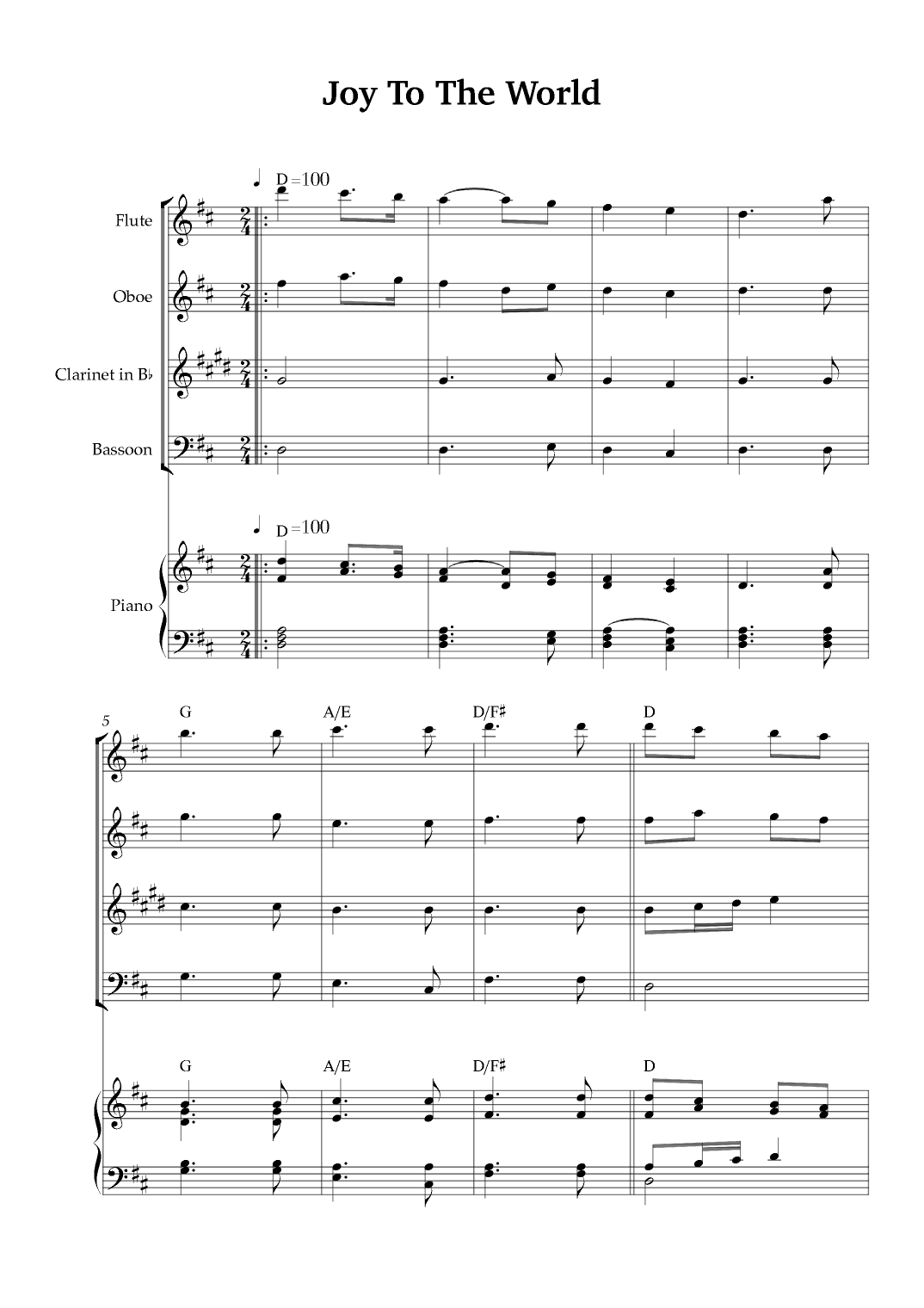 Joy To The World (arr. Karen Gueiros)