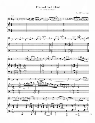 Tears of the Heliad for solo viola and piano