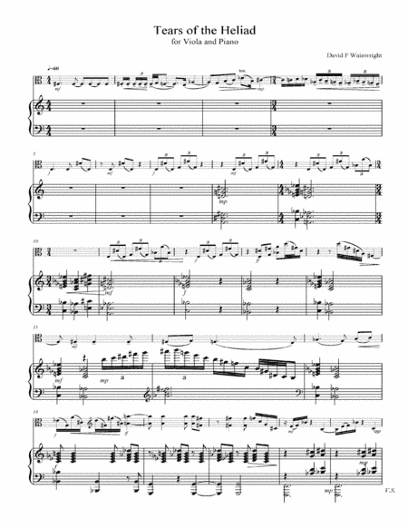 Tears of the Heliad for solo viola and piano
