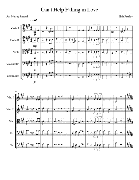 Can't Help Falling In Love (arr. Murray Renaud)