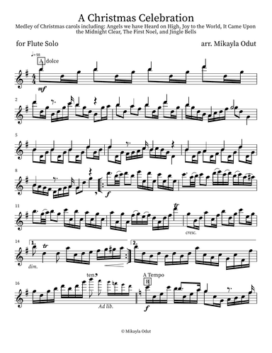 A Christmas Celebration, Medley of Christmas Carols. (arr. Mikayla Ann Odut)