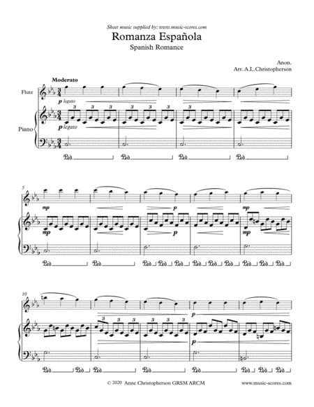 Spanish Romance - Flute and Piano (arr. Anne L Christopherson GRSM ARCM)