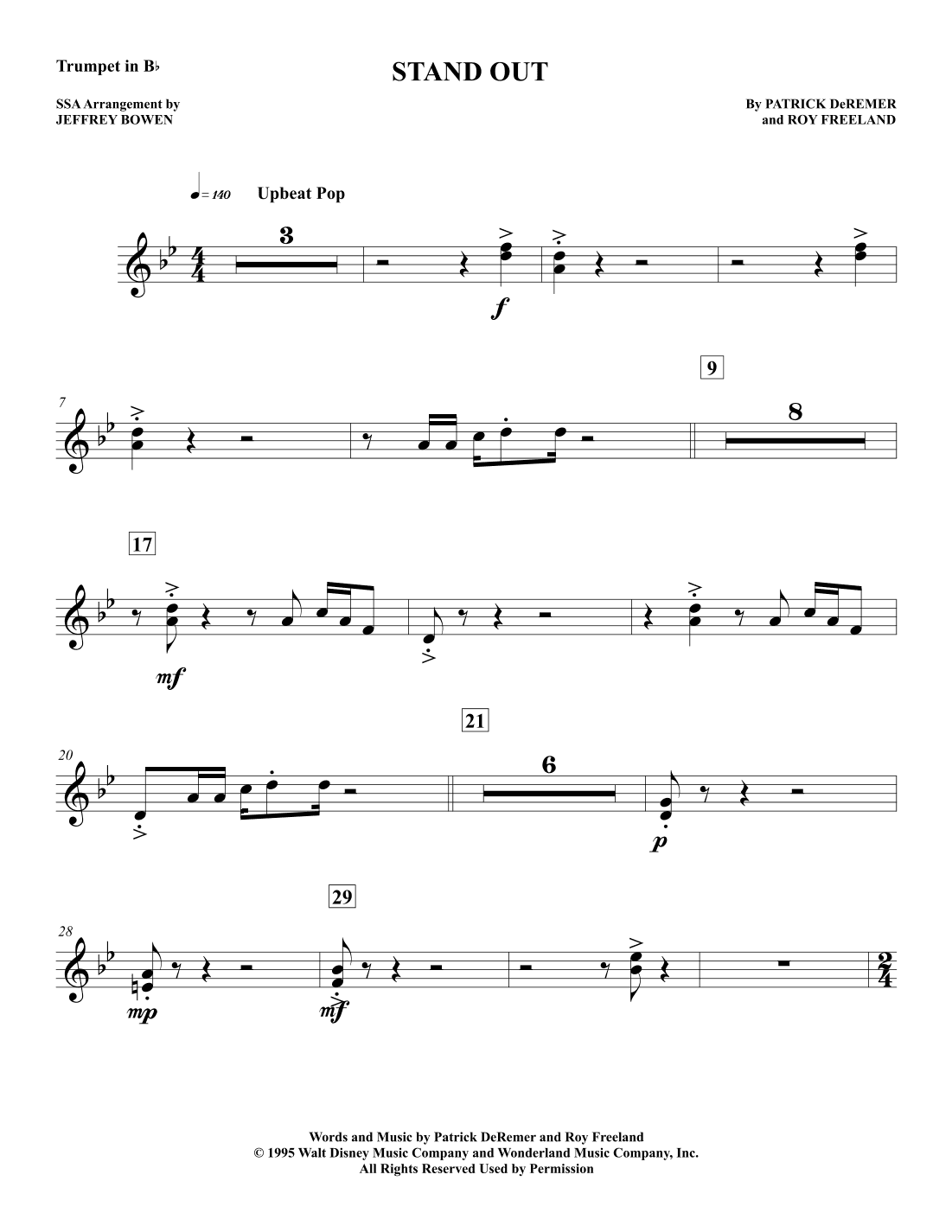 Stand Out (arr. Jeffrey Bowen)