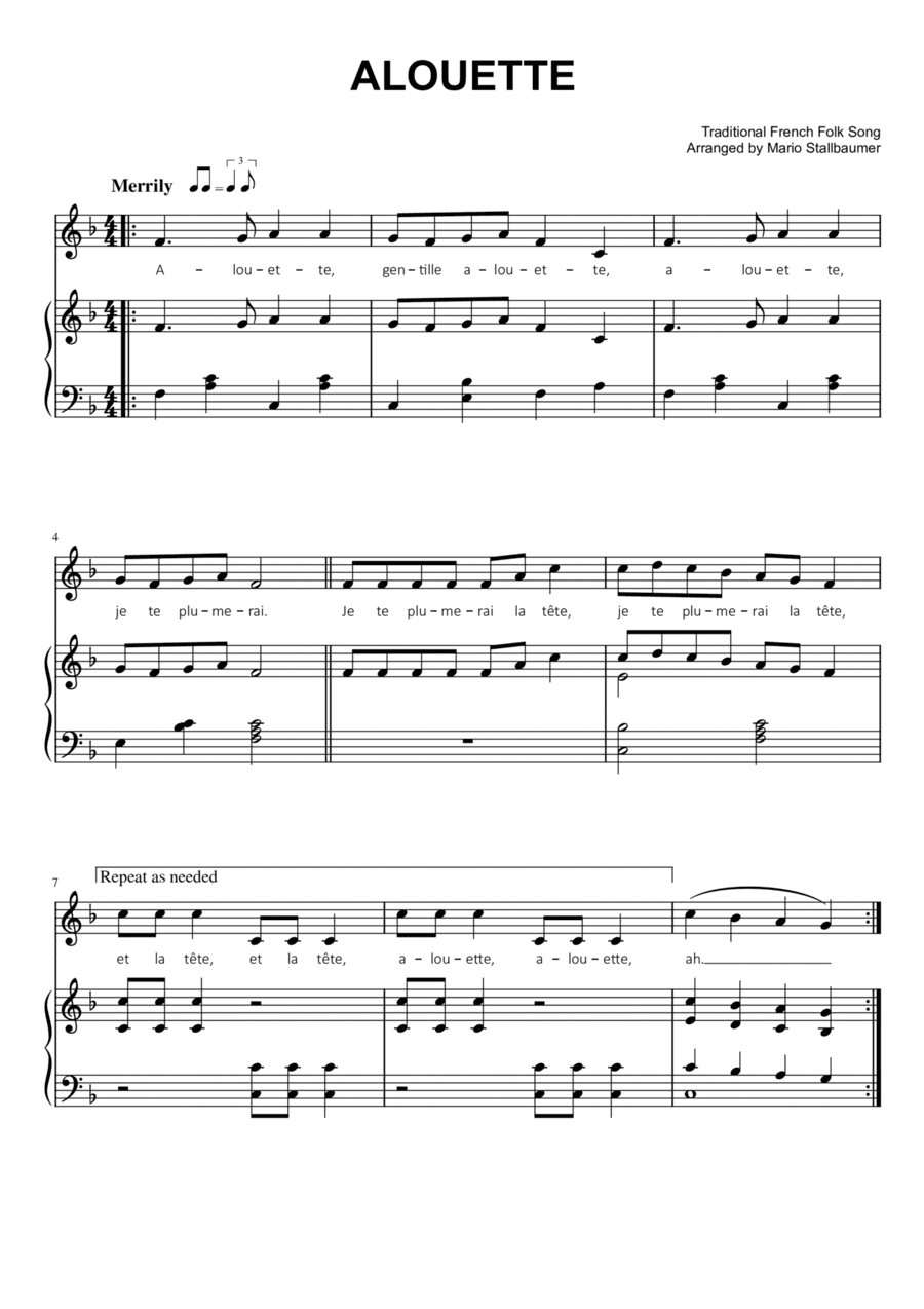 Alouette (arr. Mario Stallbaumer)