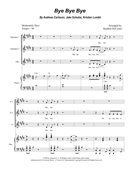 Bye Bye Bye (arr. Stephen DeCesare)
