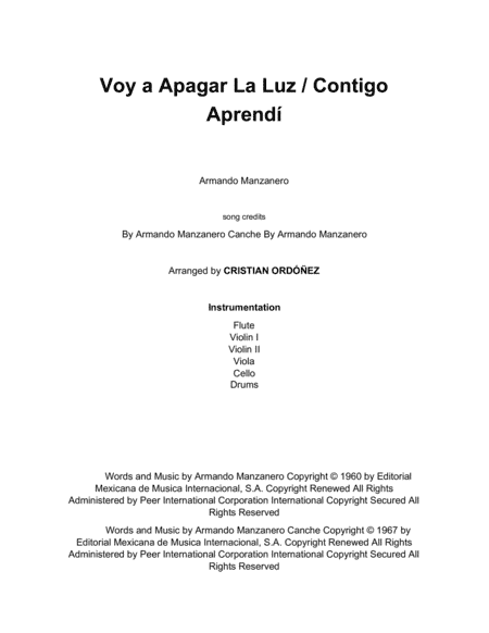 Contigo Aprendi (arr. Cristian Ordoñez)