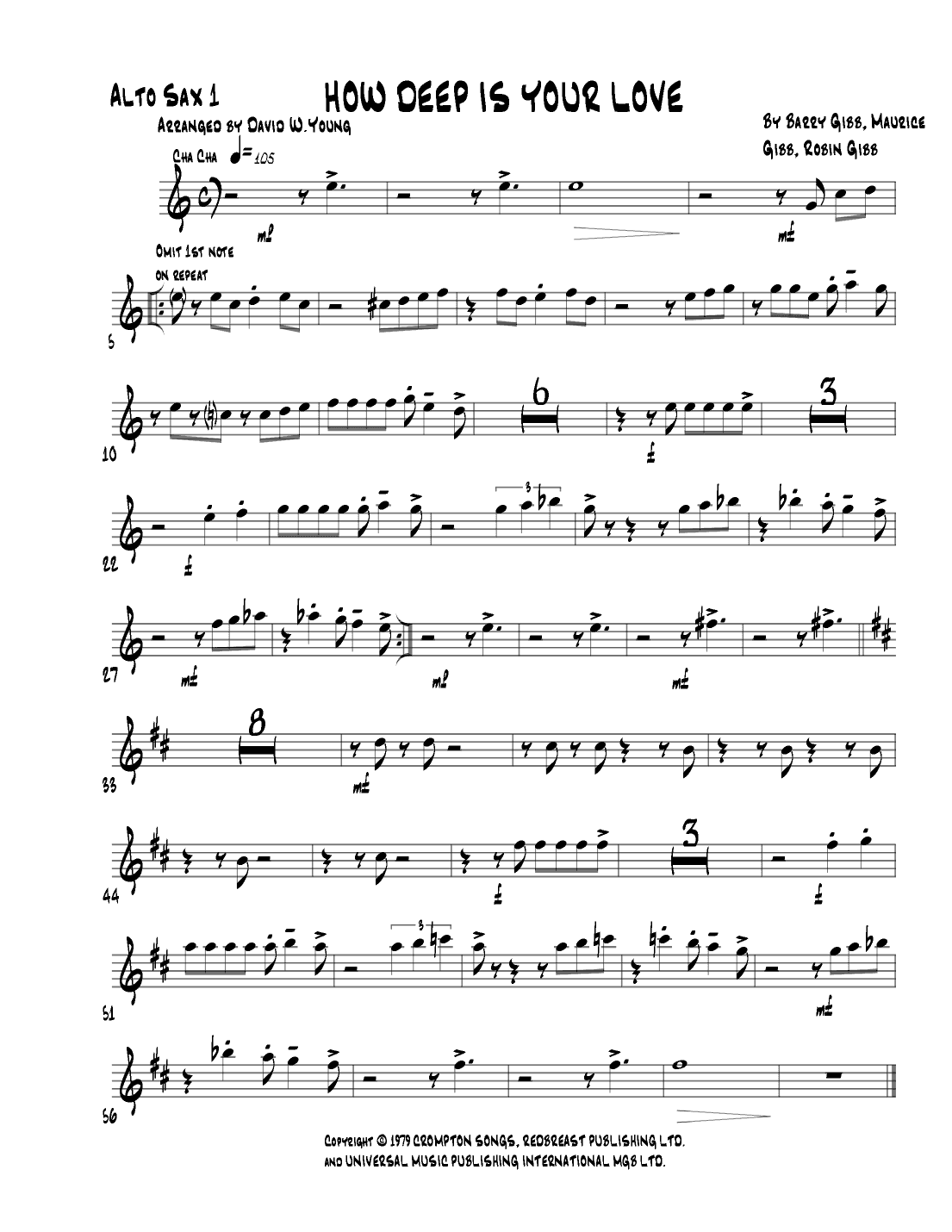 How Deep Is Your Love (arr. David W. Young)