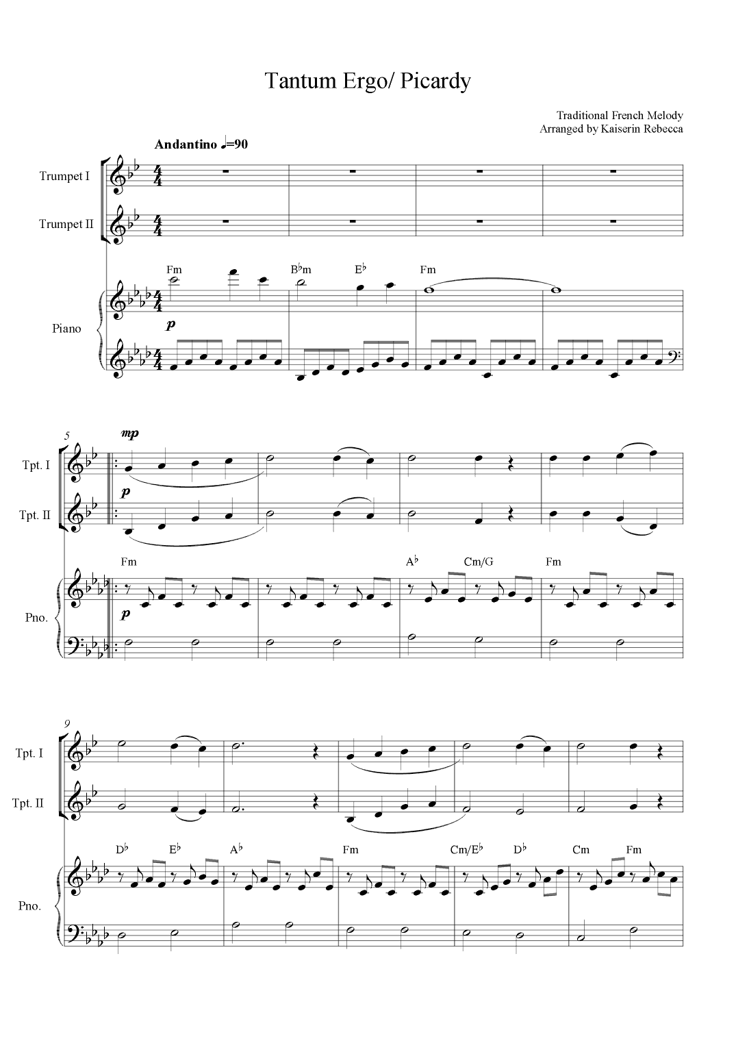 Tantum Ergo/ Picardy (Let All Mortal Flesh Keep Silent) (arr. Kaiserin Rebecca)