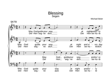 BLESSING May God guide your way Der Herr segne dich (in German) Church blessing