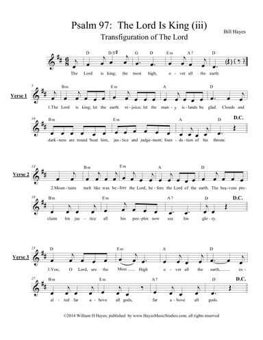 Psalm 97:  Th Lord Is King (iii) - leadsheet