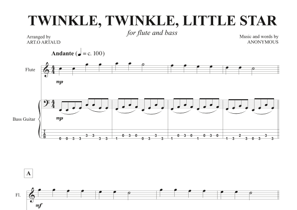 Twinkle Twinkle Little Star (arr. Art.o Artaud)
