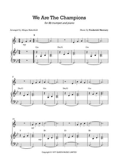 We Are The Champions (arr. Allegra Bakerfield)