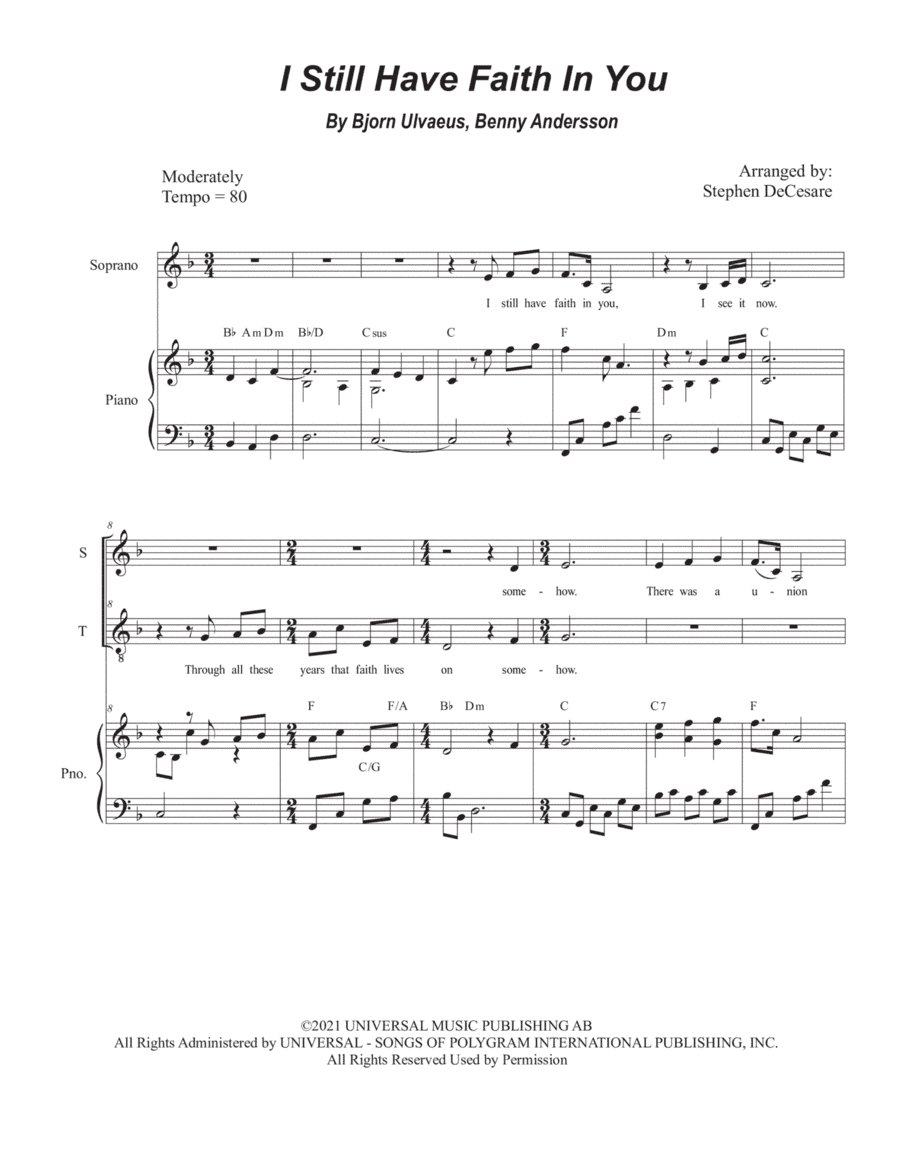 I Still Have Faith In You (arr. Stephen DeCesare)