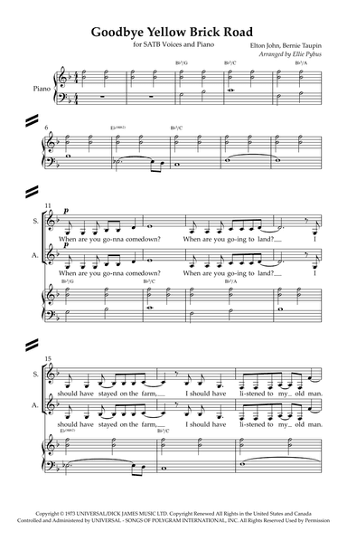 Goodbye Yellow Brick Road (arr. Silv Pybus)