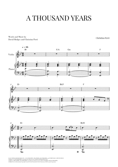 A Thousand Years (arr. Cadenza Editions)