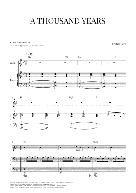 A Thousand Years (arr. Cadenza Editions)