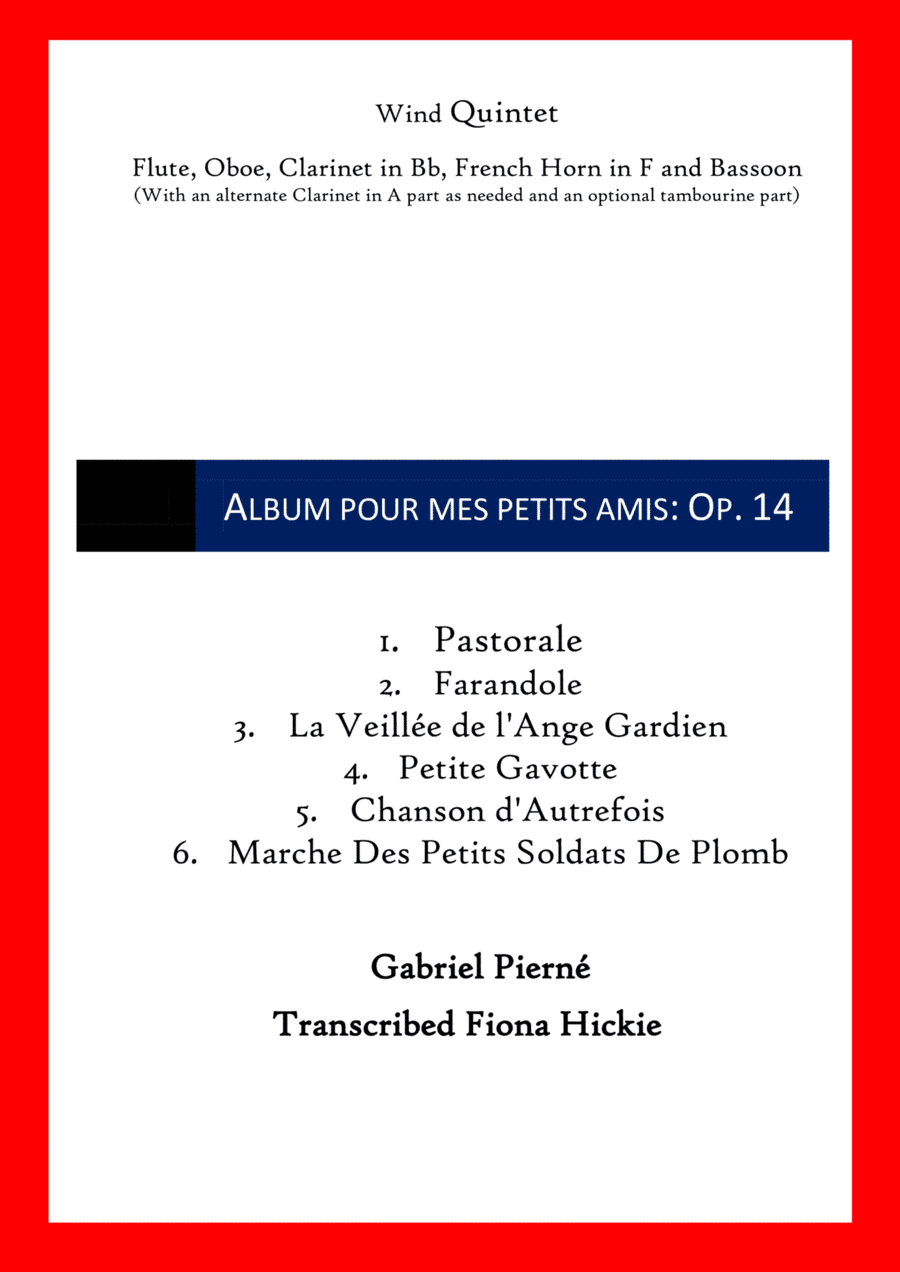 Album Pour Mes Petits Amis, Op. 14: Wind Quintet (arr. Fiona Hickie)