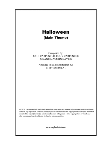 Halloween Theme (arr. Stephen Bulat)