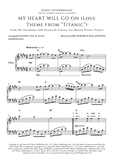 My Heart Will Go On (love Theme From 'titanic') (arr. Danilo "Daca" Alves)