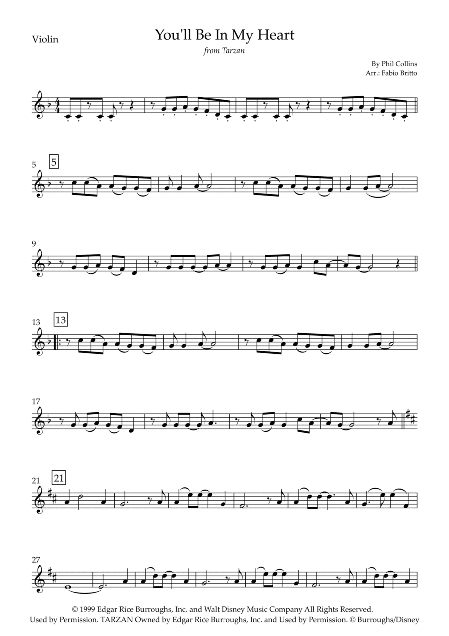 You'll Be In My Heart (arr. Fabio Britto)