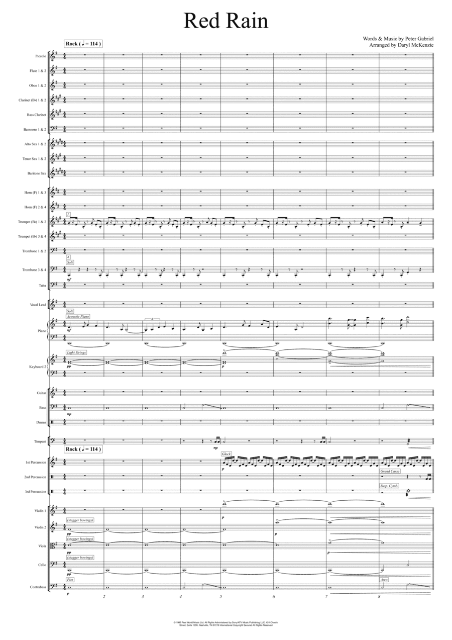 Red Rain (arr. Daryl McKenzie)