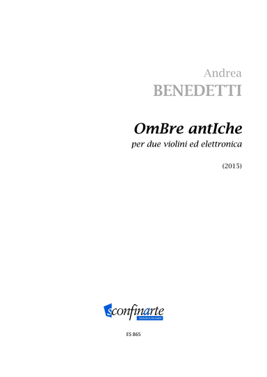 Andrea Benedetti: OMBRE ANTICHE (ES 865)
