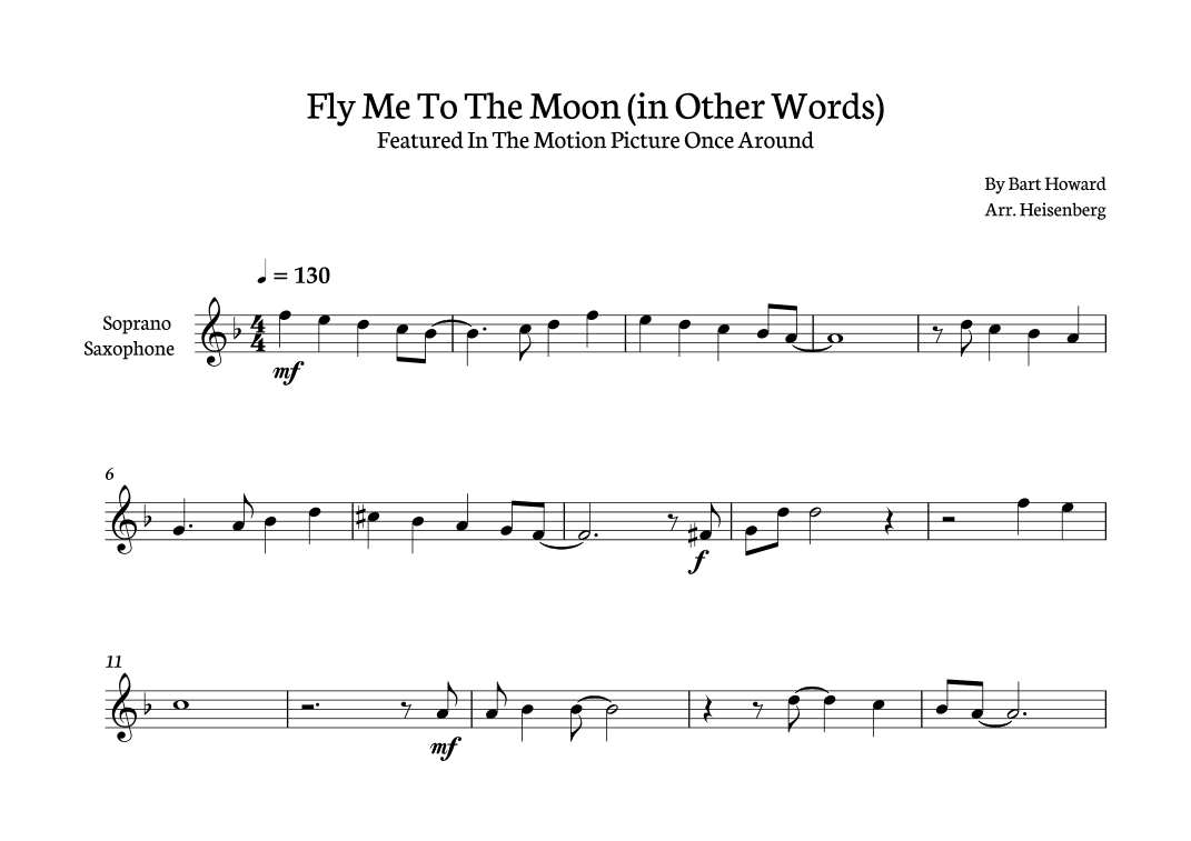 Fly Me To The Moon (in Other Words) (arr. Heisenberg)