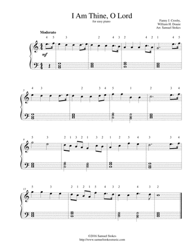 I Am Thine, O Lord - for easy piano (arr. Samuel Stokes)