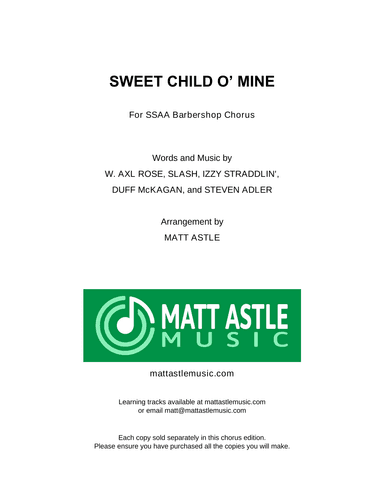 Sweet Child O' Mine (arr. Matt Astle)