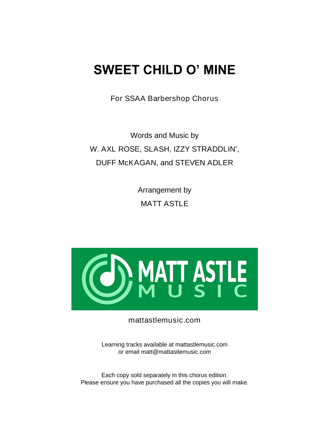 Sweet Child O' Mine (arr. Matt Astle)
