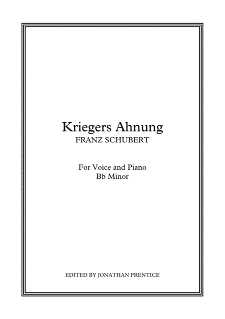 Kriegers Ahnung (Bb Minor) (arr. Jonathan Prentice)