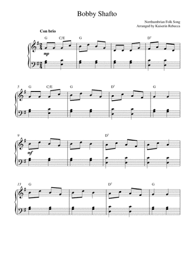 Bobby Shafto (arr. Kaiserin Rebecca)