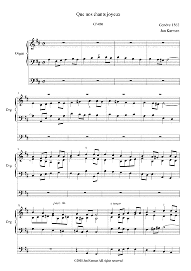 Que nos chants joyeux (Genevan Psalter #81)