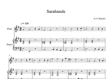 Sarabande - George Frideric Handel (Flute + Piano) (arr. Digital Book Music)