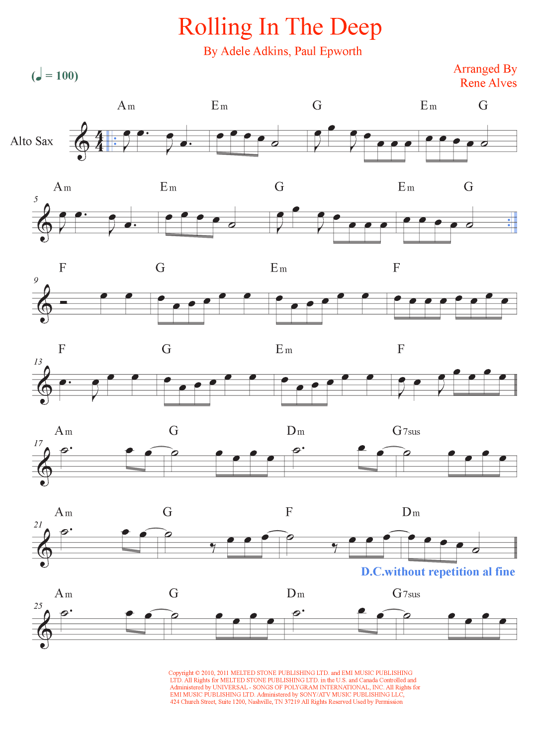 Rolling In The Deep (arr. Rene Alves)